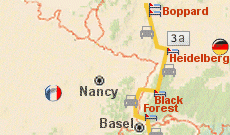 Rhine - Swiss - Italy - Sth France map